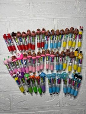 New 47pc Kids Novelty Multi-Color Click Ballpoint Pens, Party Favors